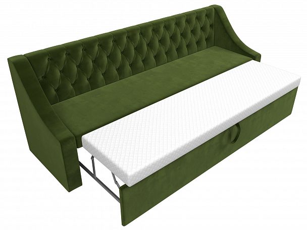 Кухонный прямой диван Мерлин (полностью микровельвет зеленый) - Вид 6