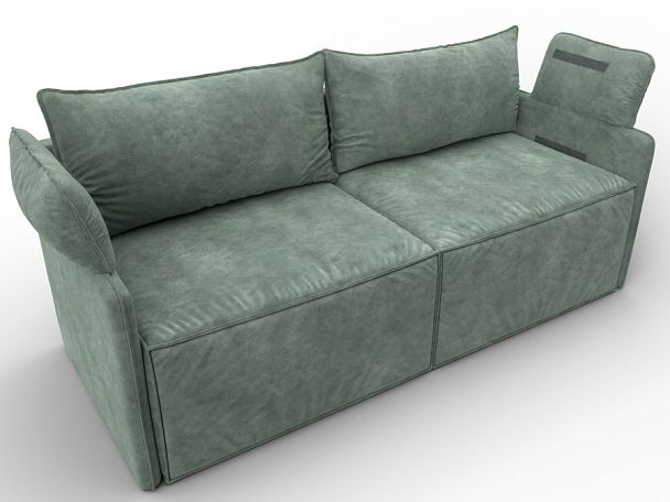 Диван прямой модульный Лига-106 Велюр зеленый - Вид 7