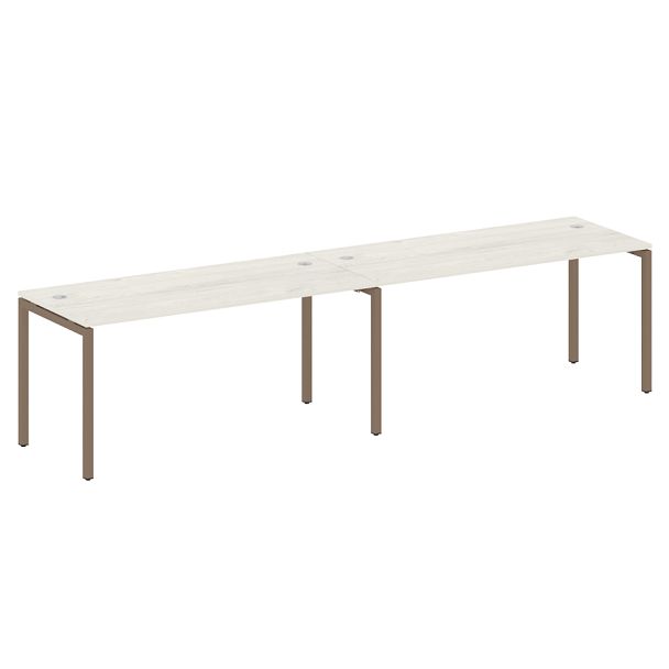 Metal System Quattro Р. ст. на 2 раб. места на П-образном м/к 40БП.СМ-2.4 Дуб наварра/Мокко металл 3200*720*750 - Вид 1