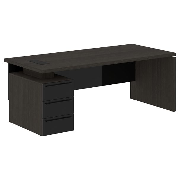 Стол письменный СП-064-25-05(L) Дуб Мореный/Черный глянец 2000х900х750 KANON - Вид 1