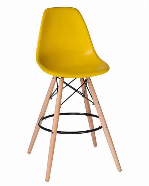 Стул барный DOBRIN DSW BAR (ножки светлый бук, цвет сиденья жёлтый (Y-01)) - Вид 1