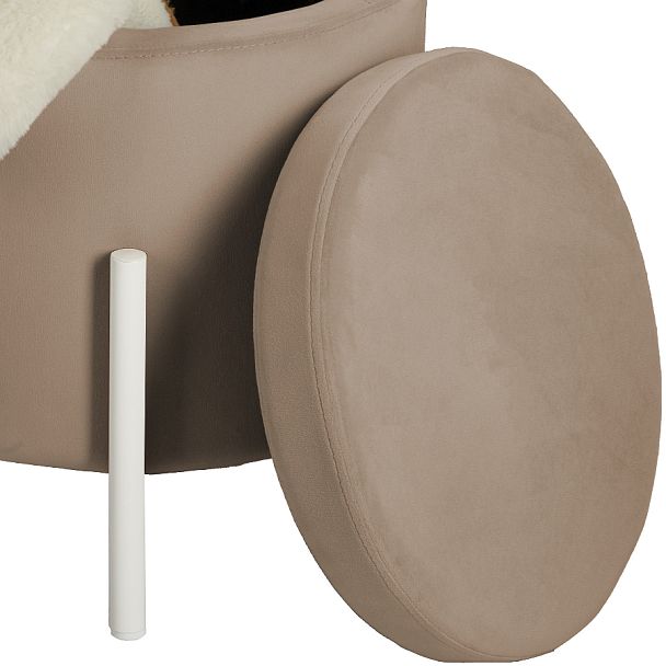 Пуф Кен с местом для хранения Латте велюр Confetti latte/белый - Вид 5