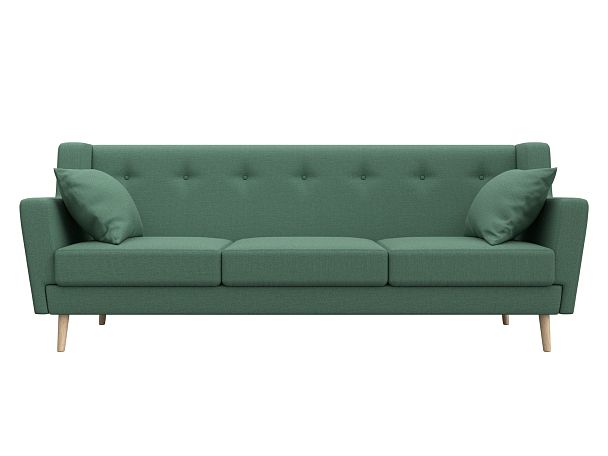 Диван кухонный прямой Брайтон 3 Рогожка зеленый - Вид 2