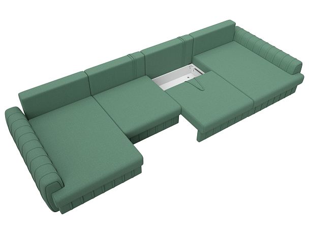 Диван П-образный Лига-057 НПБ Лонг Рогожка зеленый - Вид 7