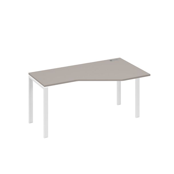Стол эргономичный правый "Техно" на металлокаркасе UNO A4 А4 Б1 056 БП мокко премиум / металлокаркас белый - Вид 1