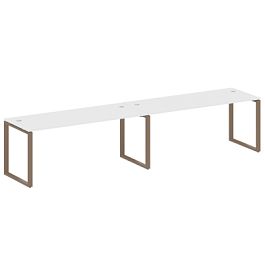 Metal System Р. ст. на 2 раб. места на О-образном м/к БО.СМ-2.5 Белый/Мокко металл 3600*720*750 - Фото предпросмотра