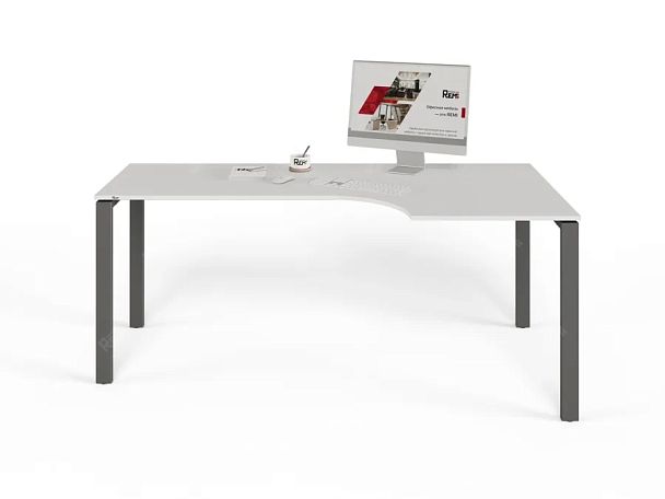 UNITY РМСУ9-18R БЕЛЫЙ Стол на металлокаркасе угловой правый 1800х900х750 - Вид 2