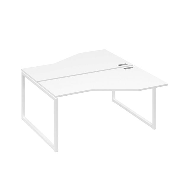 Рабочая станция со столами Техно (2х160) каркас QUATTRO A4 А4 Б4 188 БП белый премиум / металлокаркас белый - Вид 1