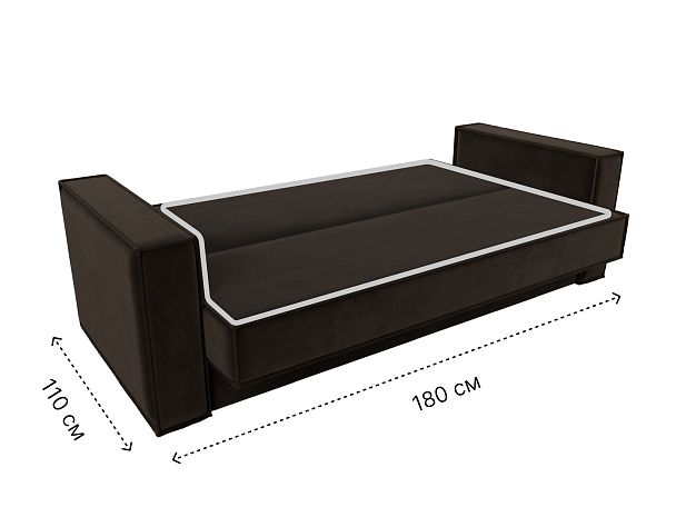 Диван-книжка Куба Микровельвет коричневый - Вид 9