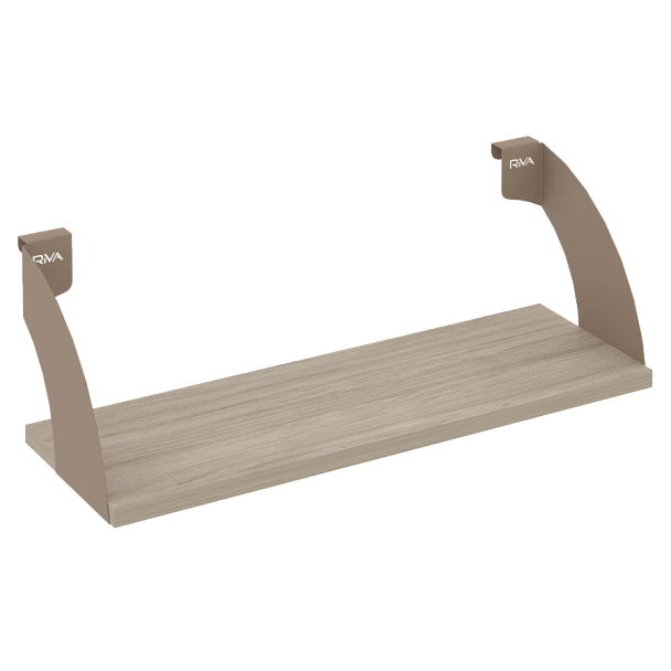 Навесные полки. Кронштейны+ЛДСП полка 600мм MAN-41-6 Дуб аттик/Мокко металл 600*220*200 - Вид 1