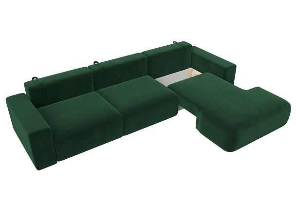 Диван угловой Лига-036 Классик Лонг правый угол Велюр зеленый - Вид 7