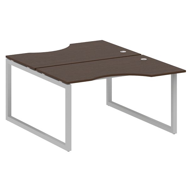 Metal System Quattro Р. ст. криволинейная на О-образном м/к 50БО.РАС-СА-2.2 Венге/Серый металл 1400*1835*750 - Вид 1