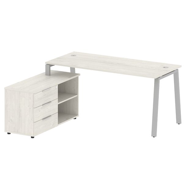 Metal System Р. ст. с тумбой на А-образном м/к БА.РС-СТС-2.4 (L) Дуб наварра/Серый металл 1700*1520*750 - Вид 1