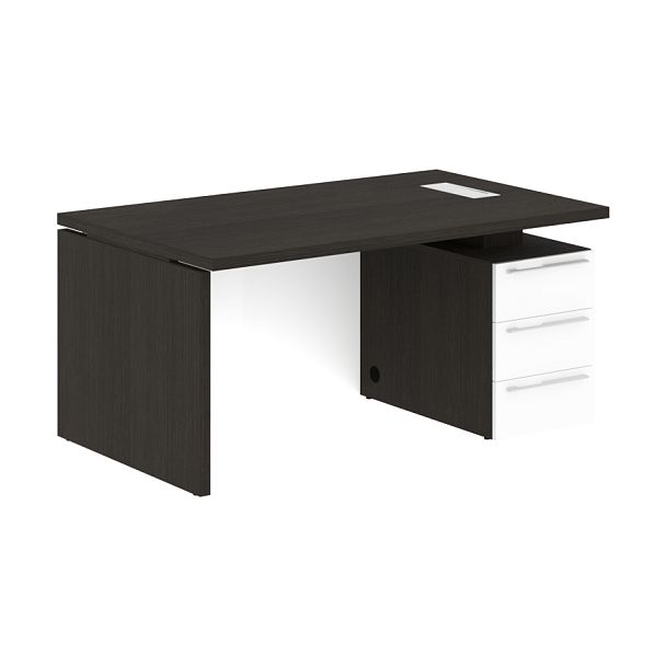 Стол письменный СП-064-25-24(R) Дуб Мореный/Белый глянец 1600х900х750 KANON - Вид 1