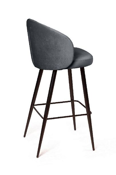 Стул барный Mont Blanc, бархат светло-серый 26 / черный конус - Вид 5