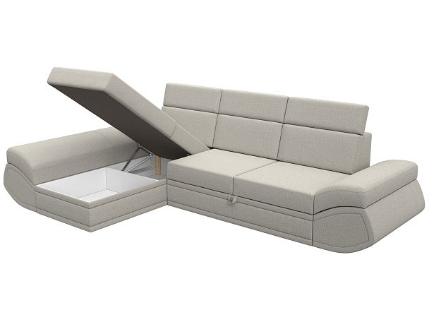 Диван угловой Лига-032 левый угол Рогожка бежевый - Вид 8