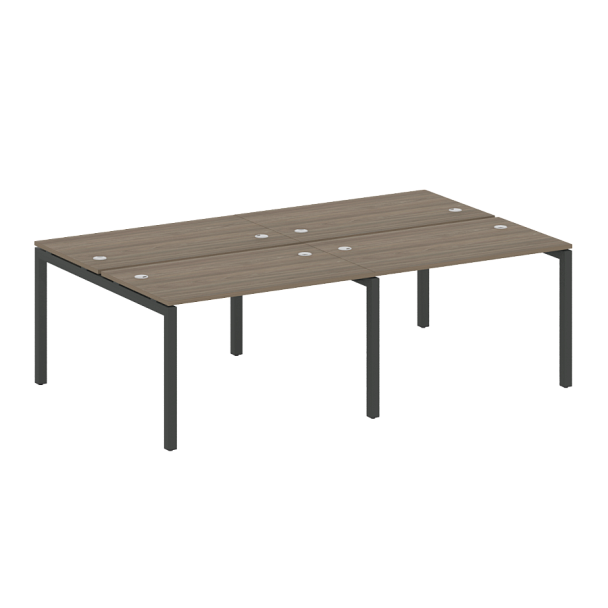 Metal System Quattro Р. ст. на 4 раб. места на П-образном м/к 50БП.СМ-4.2 Вяз/Антрацит металл 2400*1475*750 - Вид 1