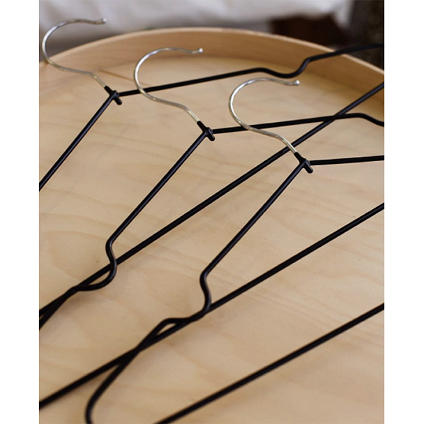 Вешалки-плечики для одежды, размер 48-50, металл, антискользящие, КОМПЛЕКТ 20 шт., черные, BRABIX PREMIUM, 608468 - Вид 5