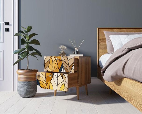 Тумбочка Berber с двумя ящиками 08 принт арт BB03/Print_08, разноцветная - Вид 2