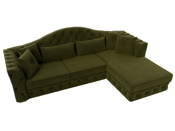 Диван угловой Артис правый угол Микровельвет зеленый - Вид 5