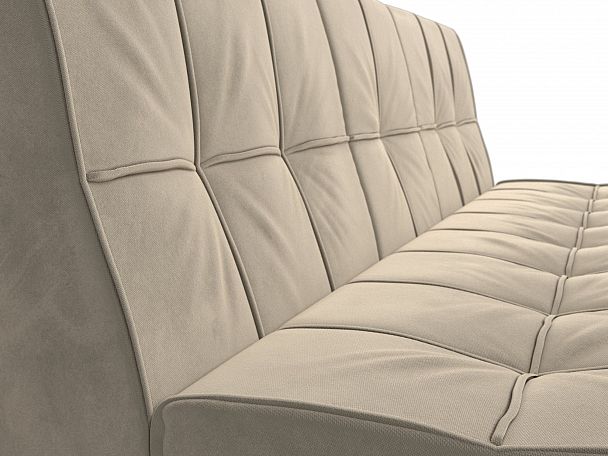 Прямой диван Винсент (полностью микровельвет бежевый) - Вид 4