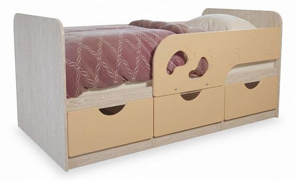 Кровать детская "Минима Лего" (1632х770х850) дуб атланта/крем-брюле - Вид 1