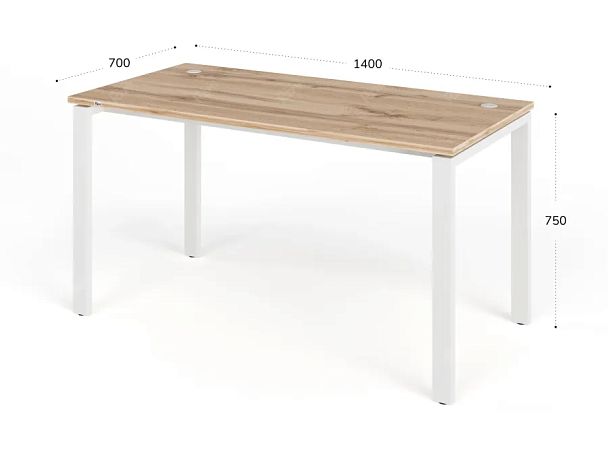 TANDEM RTD064-MK-140-V Стол прямой на металлокаркасе ун-й 1400х700х750 Вотан/Белый - Вид 2