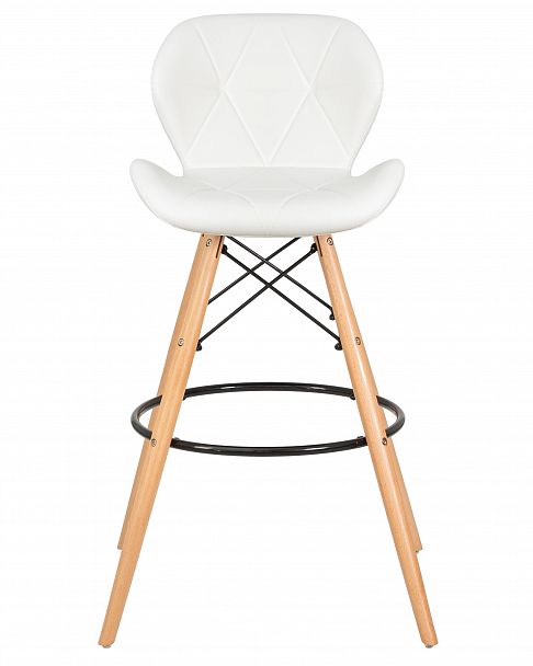 Стул барный DOBRIN BUTTERFLY BAR (ножки светлый бук, цвет белый) - Вид 6