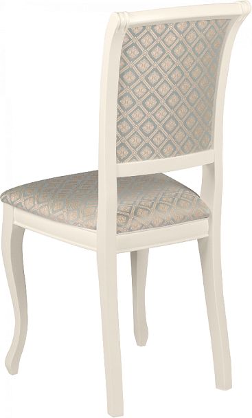 Стул деревянный с мягким сиденьем Арктос Слоновая кость/Бирюзовый жаккард - Вид 5