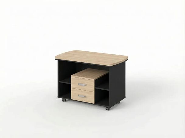 BRL RB075-120x60 Мобильная тумба на роликовых опорах 1200х600х700 Акация/Черный - Вид 1