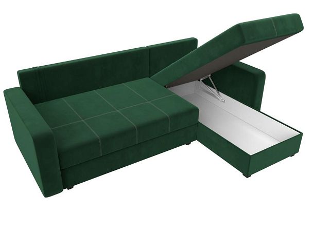 Диван угловой Ливерпуль Лайт правый угол Велюр зеленый - Вид 9