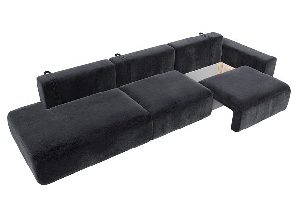 Диван прямой Лига-036 НПБ Модерн Лонг подлокотник справа Велюр серый - Вид 7