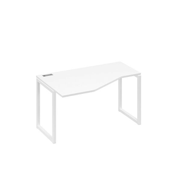 Стол эргономичный левый "Техно" на металлокаркасе QUATTRO A4 А4 Б4 053 БП белый премиум / металлокаркас белый - Вид 1