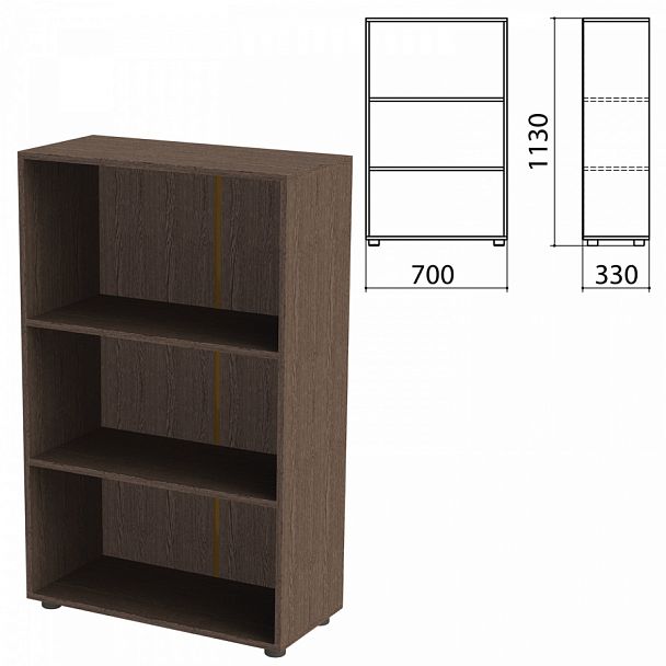 Шкаф (стеллаж) "Канц" 700х330х1130 мм, 2 полки, цвет венге, ШК39.16 - Вид 1