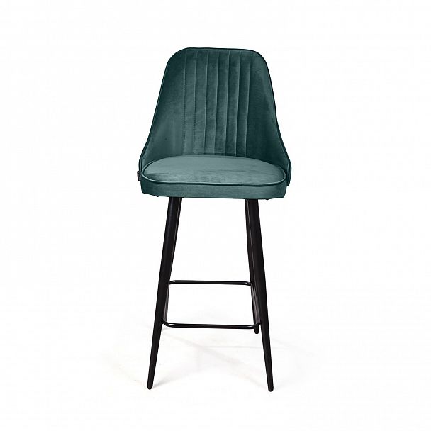 Стул полубарный Berg, бархат зеленый 19/ чёрный конус - Вид 3
