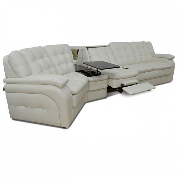 Угловой диван "Йорк" БПС-2РУ кожа - Вид 3