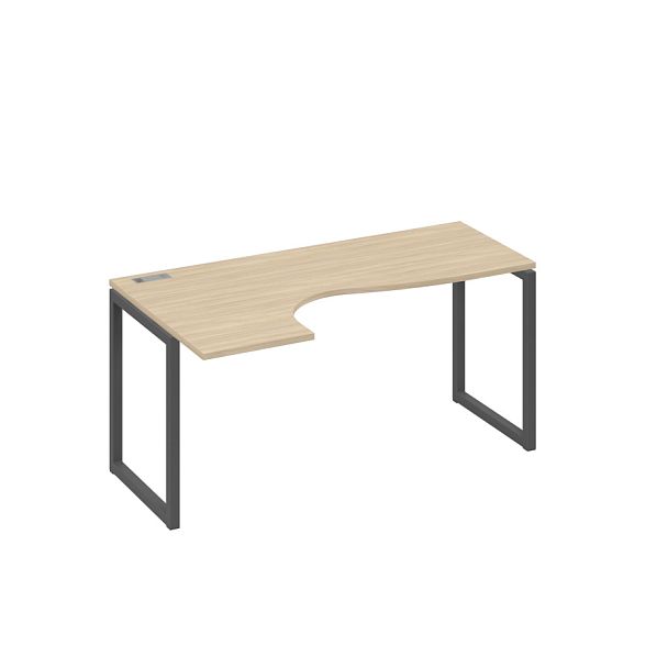 Стол эргономичный левый "Классика" на металлокаркасе QUATTRO A4 А4 Б4 035 БП дуб скандинавский / металлокаркас антрацит - Вид 1