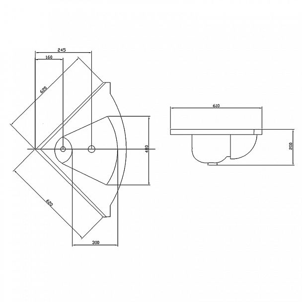 Тумба с раковиной "Альтаир 62" - Вид 2