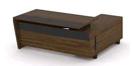 CORNER COR.SRT-18(L) Стол руководителя с опорной тумбой, левый Corner кабинет руководителя  графит - Фото предпросмотра