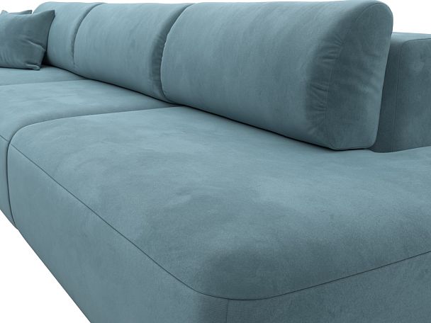 Диван угловой Лига-036 Модерн Лонг левый угол Велюр бирюзовый - Вид 4