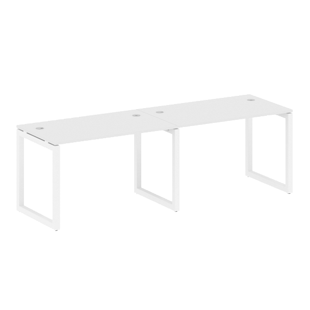 Metal System Quattro Р. ст. на 2 раб. места на О-образном м/к 50БО.СМ-2.2 Белый/Белый металл 2400*720*750 - Вид 1