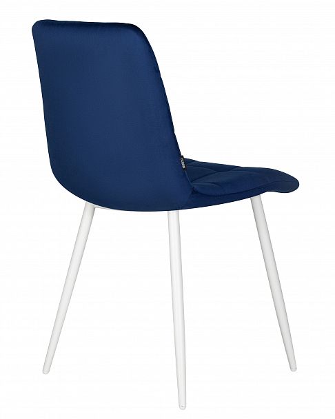Стул обеденный DOBRIN CHILLY (Темно-синий Holland 60, основание белое) - Вид 4