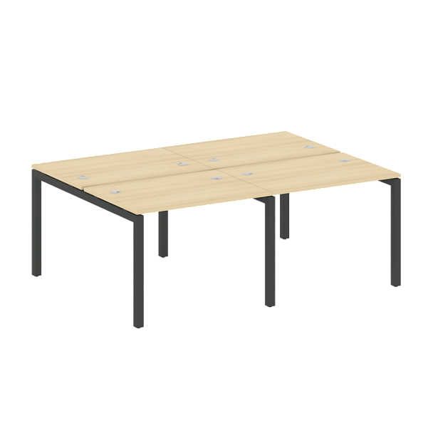 Metal System Quattro Р. ст. на 4 раб. места на П-образном м/к 50БП.СМ-4.1 Акация/Антрацит металл 2000*1475*750 - Вид 1