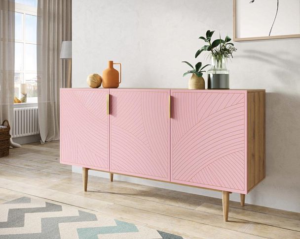Комод с тремя дверками Line LN02/GR1/pink - Вид 3