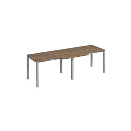 Рабочая станция столы (2х120) эргономичные на каркасе КФ Комфорт КФ К.С1 1135-2 ШТ дуб шамони темный / серый - Фото предпросмотра