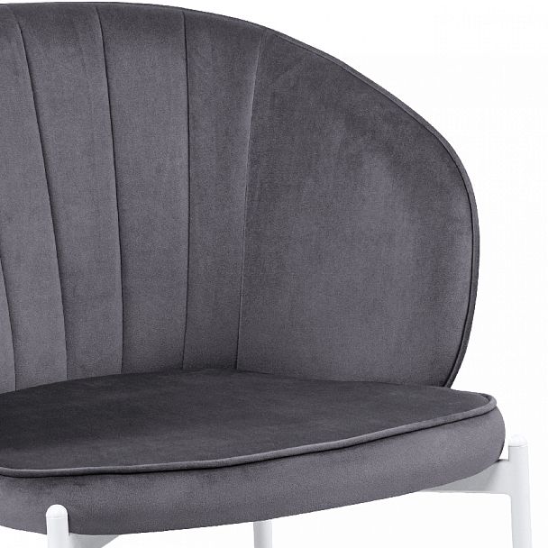 Комплект кухонных стульев Миэль серый велюр/белый, 2 шт. - Вид 8