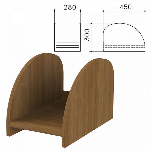 Подставка под системный блок "Канц", цвет орех пирамидальный, ПК01.9 - Вид 1