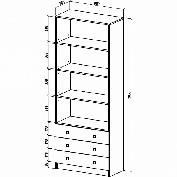 Шкаф для белья Бостон-11 - Вид 3