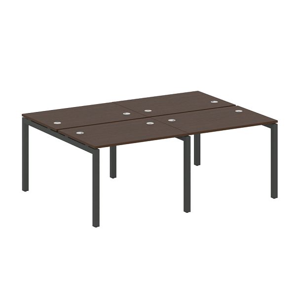 Metal System Quattro Р. ст. на 4 раб. места на П-образном м/к 50БП.СМ-4.1 Венге/Антрацит металл 2000*1475*750 - Вид 1