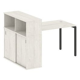 Metal System Quattro Стол письменный с шкафом-купе на П-образном м/к 40БП.РС-СШК-3.2 Т Дуб наварра/Антрацит металл 1610*1120*1098 - Фото предпросмотра